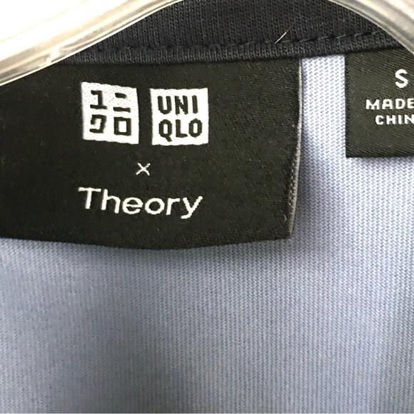 UNIQLO X THEORY Collaboration Airism Polo Shirt - Blue/Navy Size Stands Size S - Picture 10 of 12
